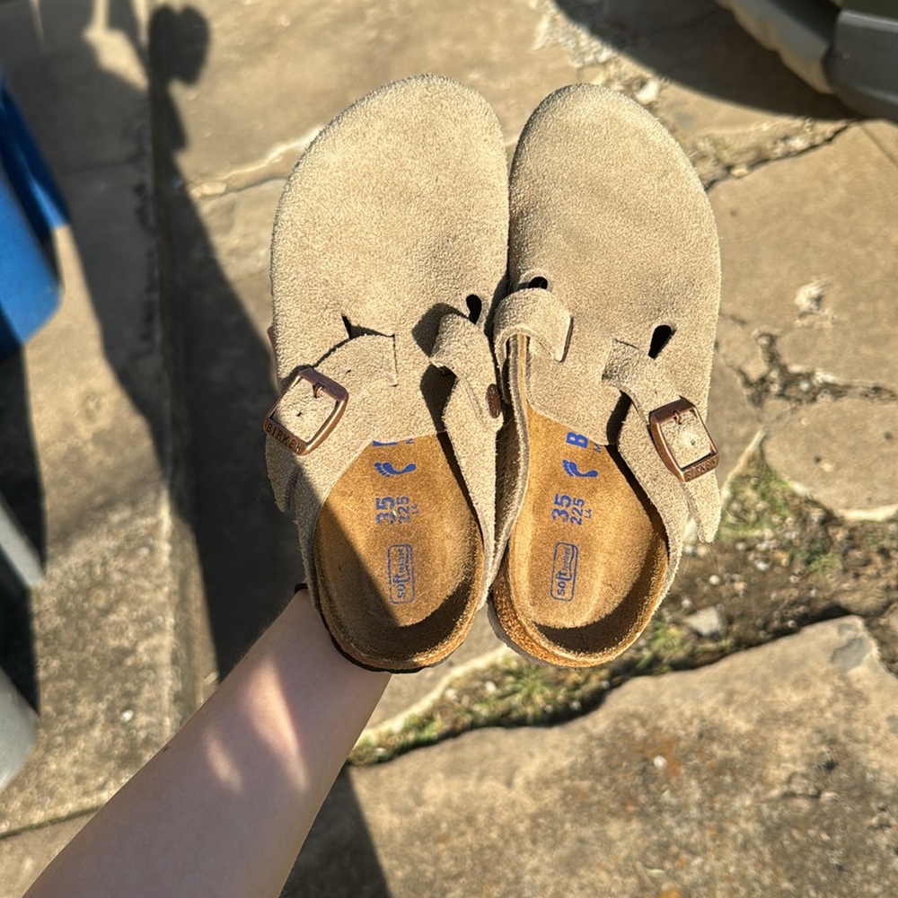 Birkenstock Boston Soft Footbed - Suede Leather - Taupe - Picture 2 of 6